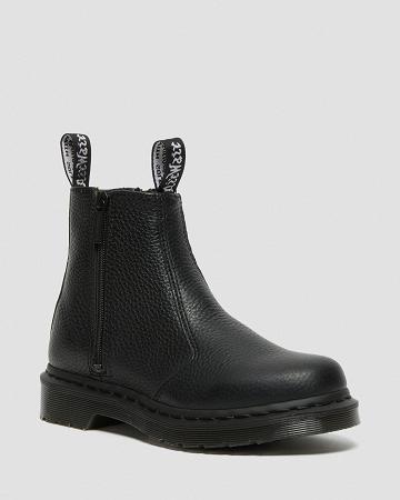 Black Women's Dr Martens 2976 Leather Zipper Ankle Boots | CA 27SGL